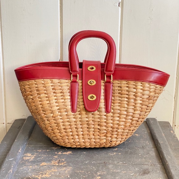 Coach Legacy straw bag large “Lily” - Picture 2 of 7